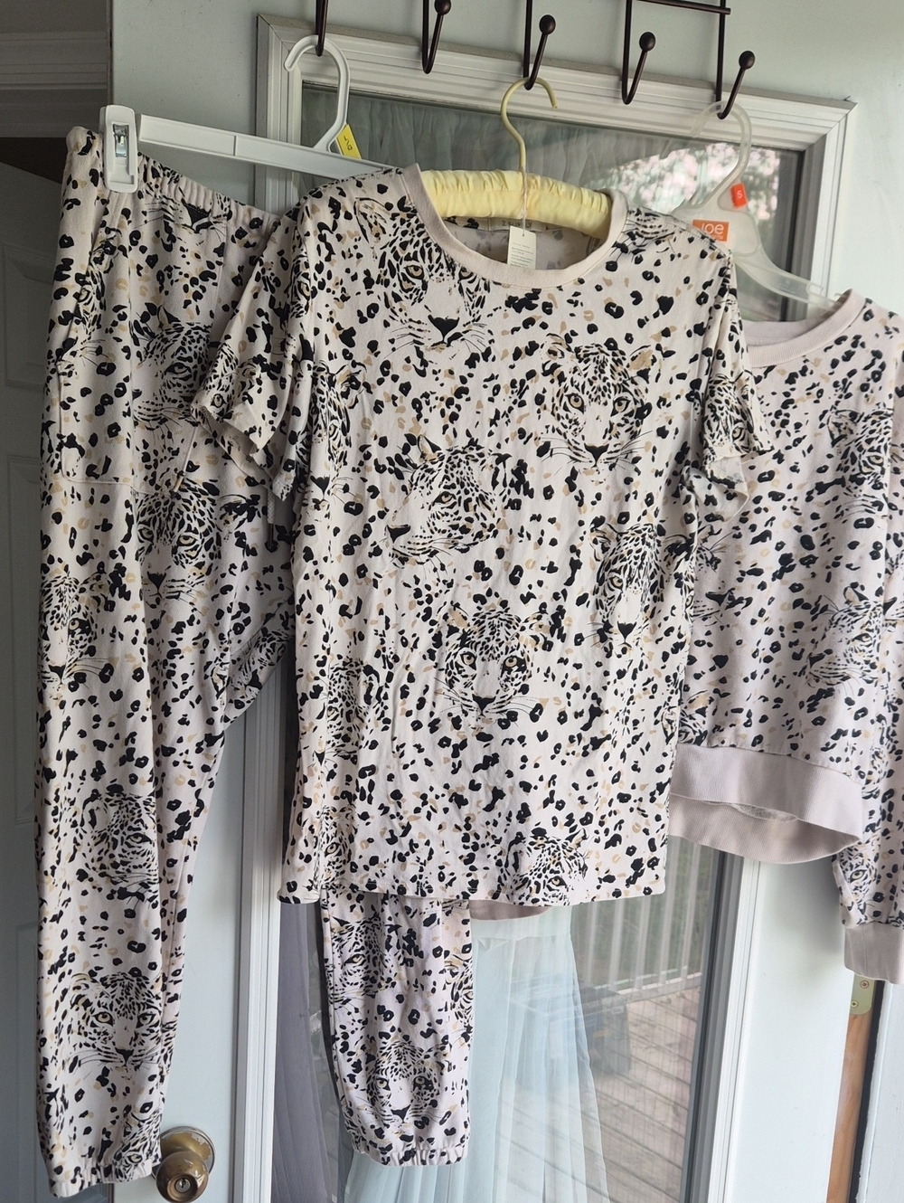 Z Supply Kids Leopard Face Pajama Set - Cream, Black, Tan